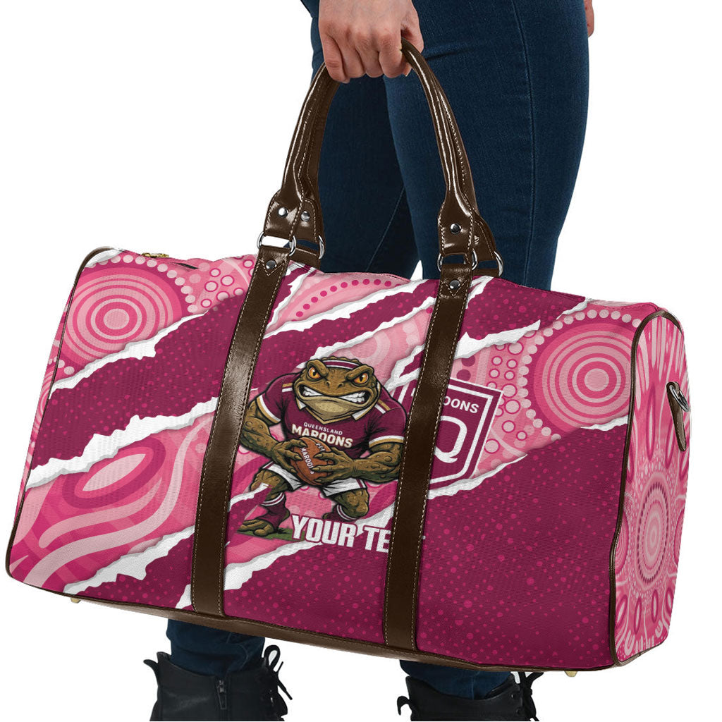 QLD Maroons Rugby Custom Travel Bag Go Cane Toads Sporty Aboriginal Art