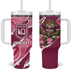 QLD Maroons Rugby Custom Tumbler With Handle Go Cane Toads Sporty Aboriginal Art