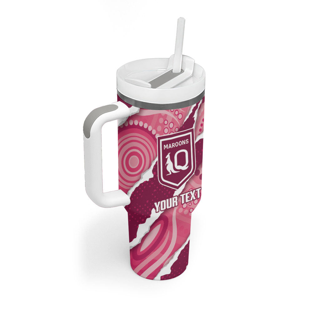 QLD Maroons Rugby Custom Tumbler With Handle Go Cane Toads Sporty Aboriginal Art