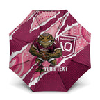 QLD Maroons Rugby Custom Umbrella Go Cane Toads Sporty Aboriginal Art