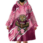 QLD Maroons Rugby Custom Wearable Blanket Hoodie Go Cane Toads Sporty Aboriginal Art