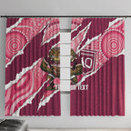 QLD Maroons Rugby Custom Window Curtain Go Cane Toads Sporty Aboriginal Art