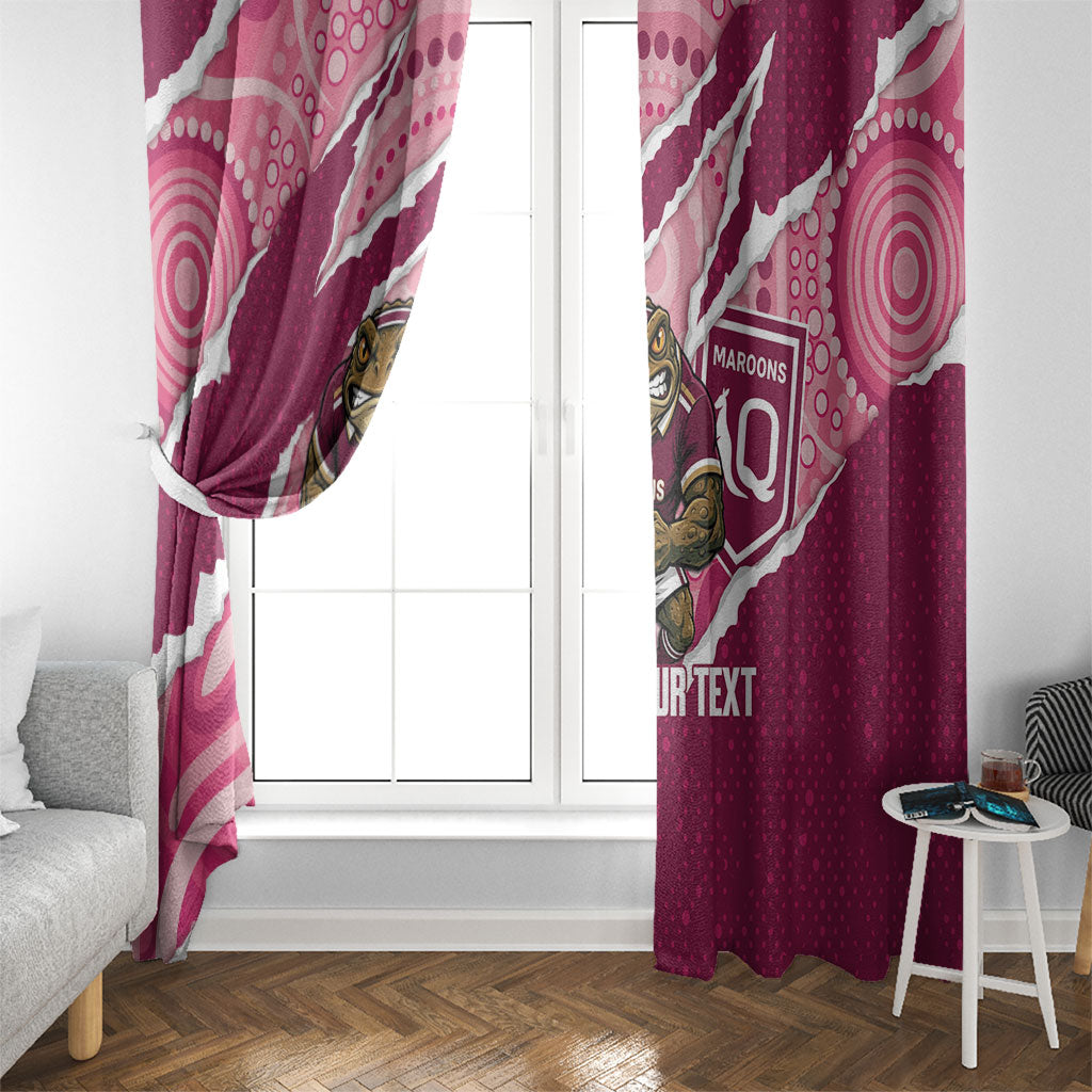 QLD Maroons Rugby Custom Window Curtain Go Cane Toads Sporty Aboriginal Art