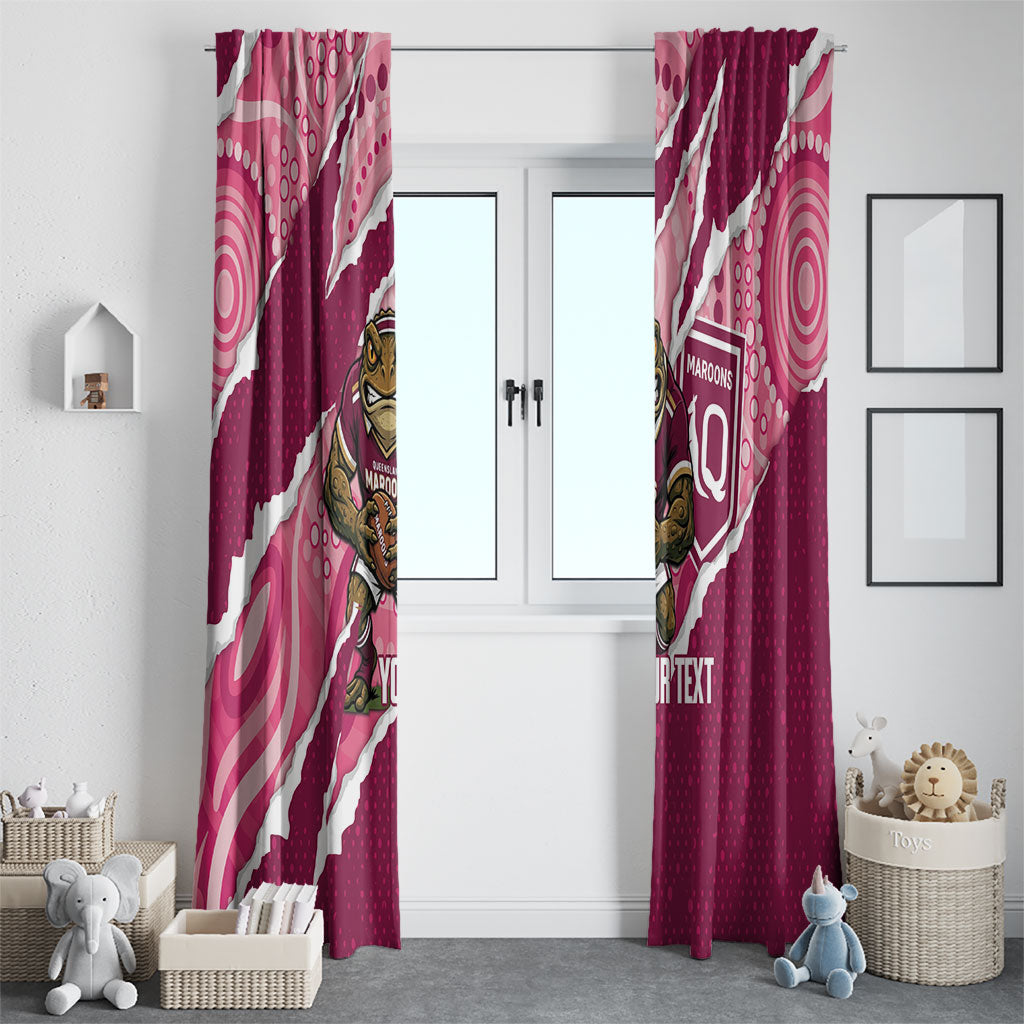 QLD Maroons Rugby Custom Window Curtain Go Cane Toads Sporty Aboriginal Art