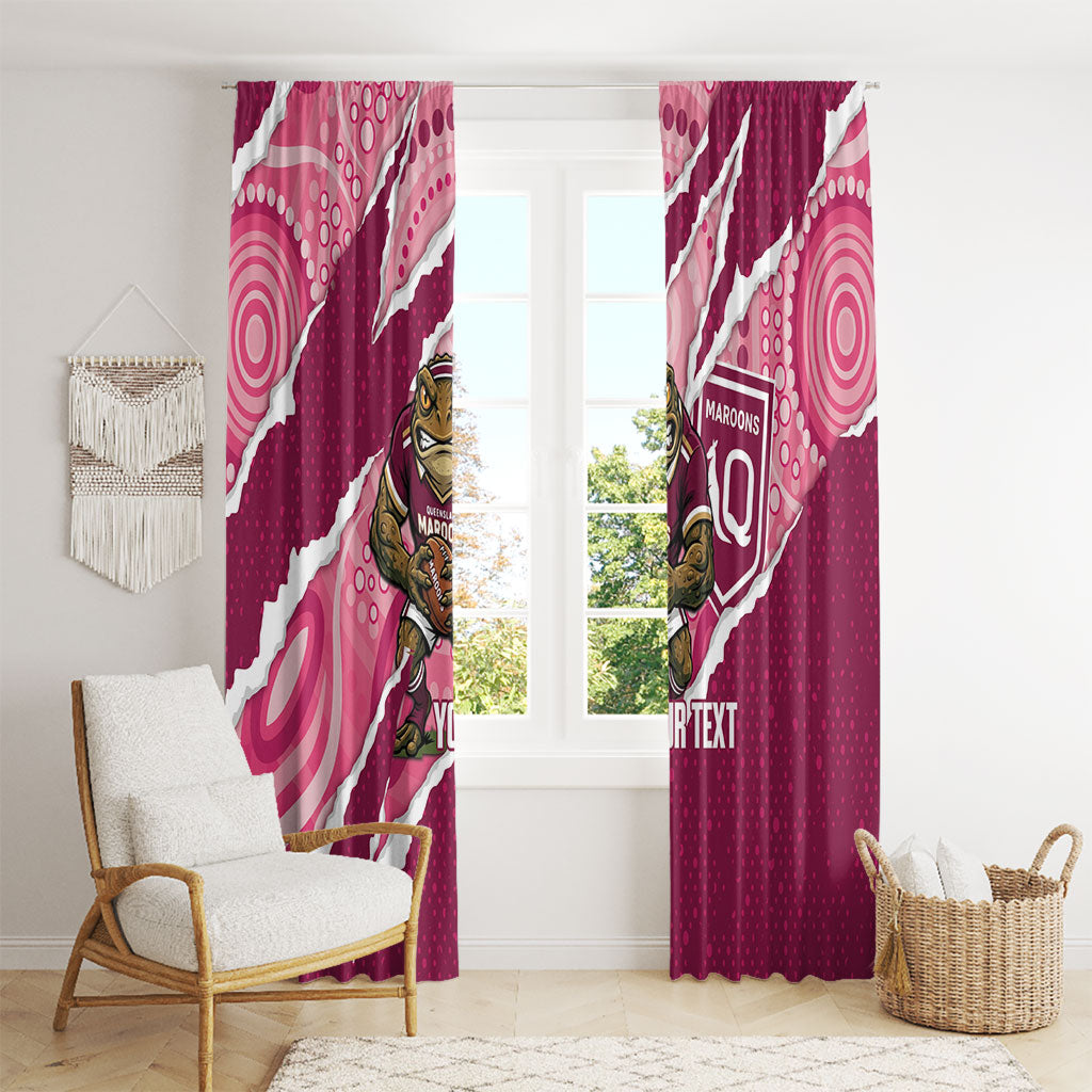 QLD Maroons Rugby Custom Window Curtain Go Cane Toads Sporty Aboriginal Art