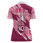 QLD Maroons Rugby Custom Women Polo Shirt Go Cane Toads Sporty Aboriginal Art