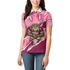 QLD Maroons Rugby Custom Women Polo Shirt Go Cane Toads Sporty Aboriginal Art