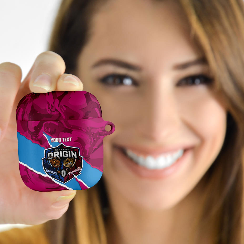 QLD Maroons and NSW Blues Personalised AirPods Case Cockroaches Cane Toads Together