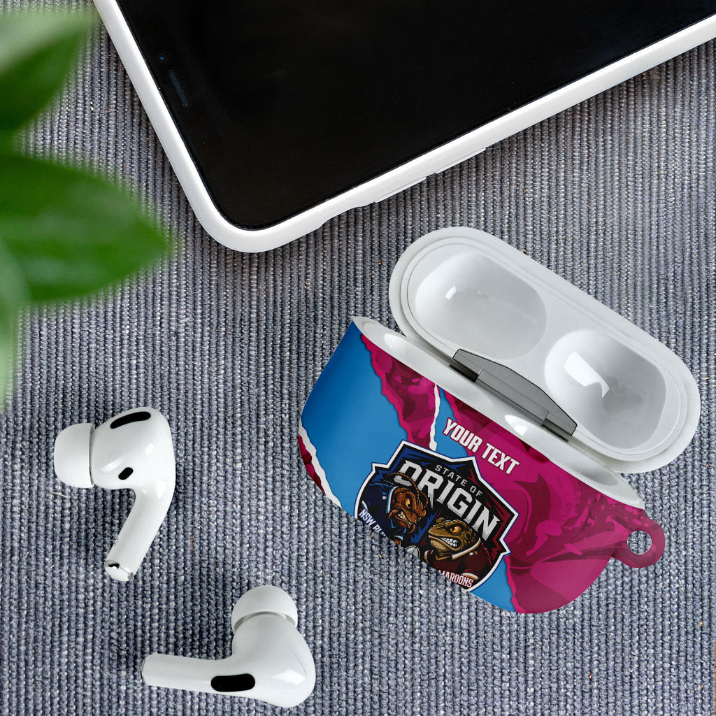 QLD Maroons and NSW Blues Personalised AirPods Case Cockroaches Cane Toads Together