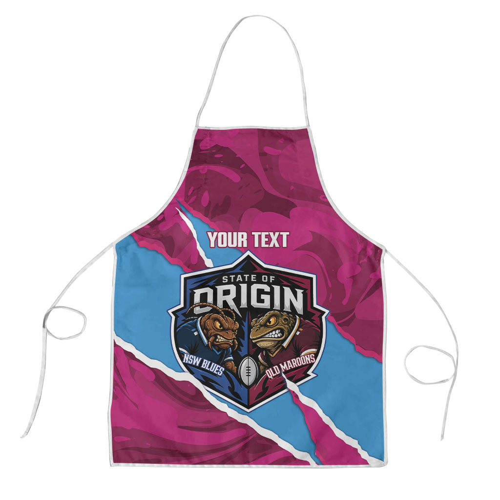 QLD Maroons and NSW Blues Personalised Apron Cockroaches Cane Toads Together