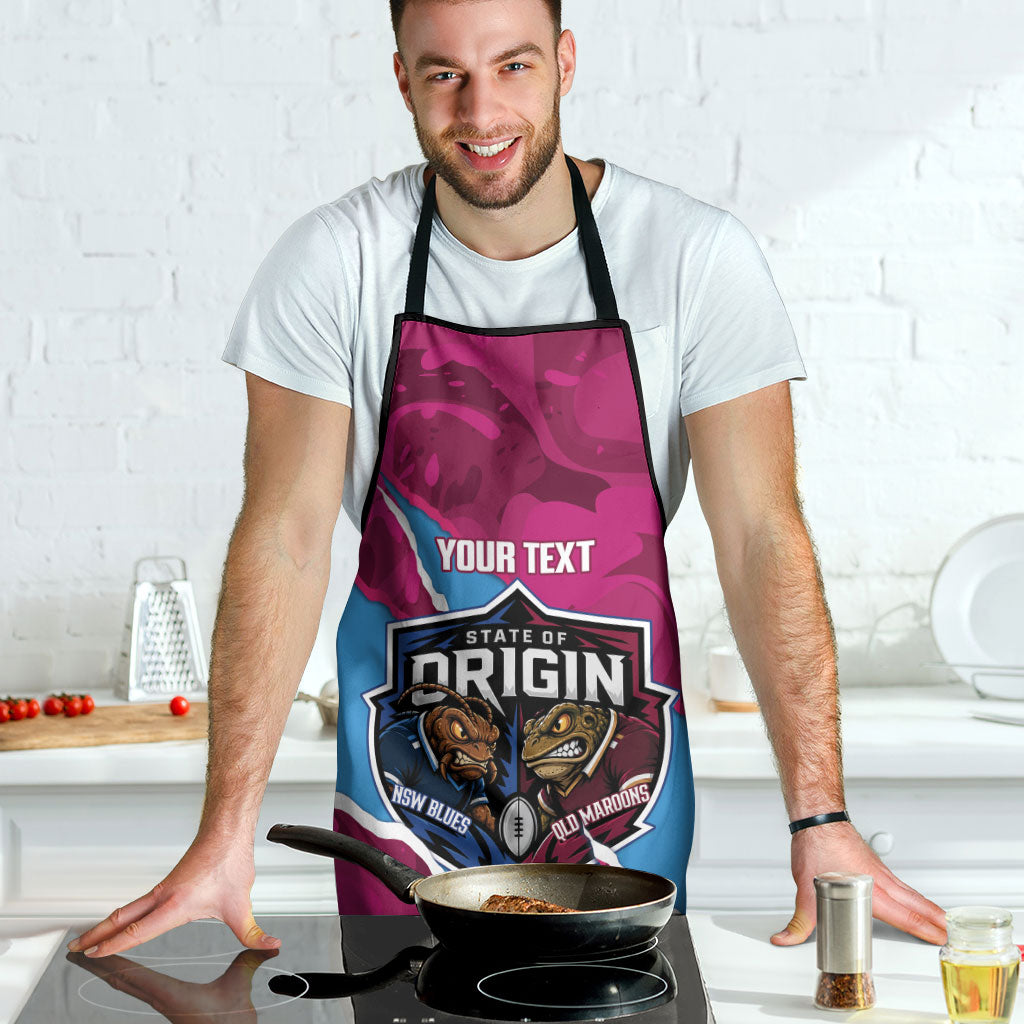 QLD Maroons and NSW Blues Personalised Apron Cockroaches Cane Toads Together
