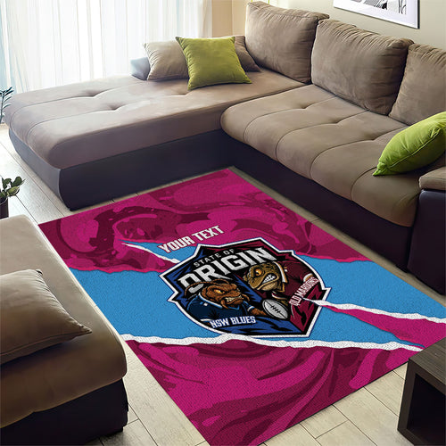 QLD Maroons and NSW Blues Personalised Area Rug Cockroaches Cane Toads Together