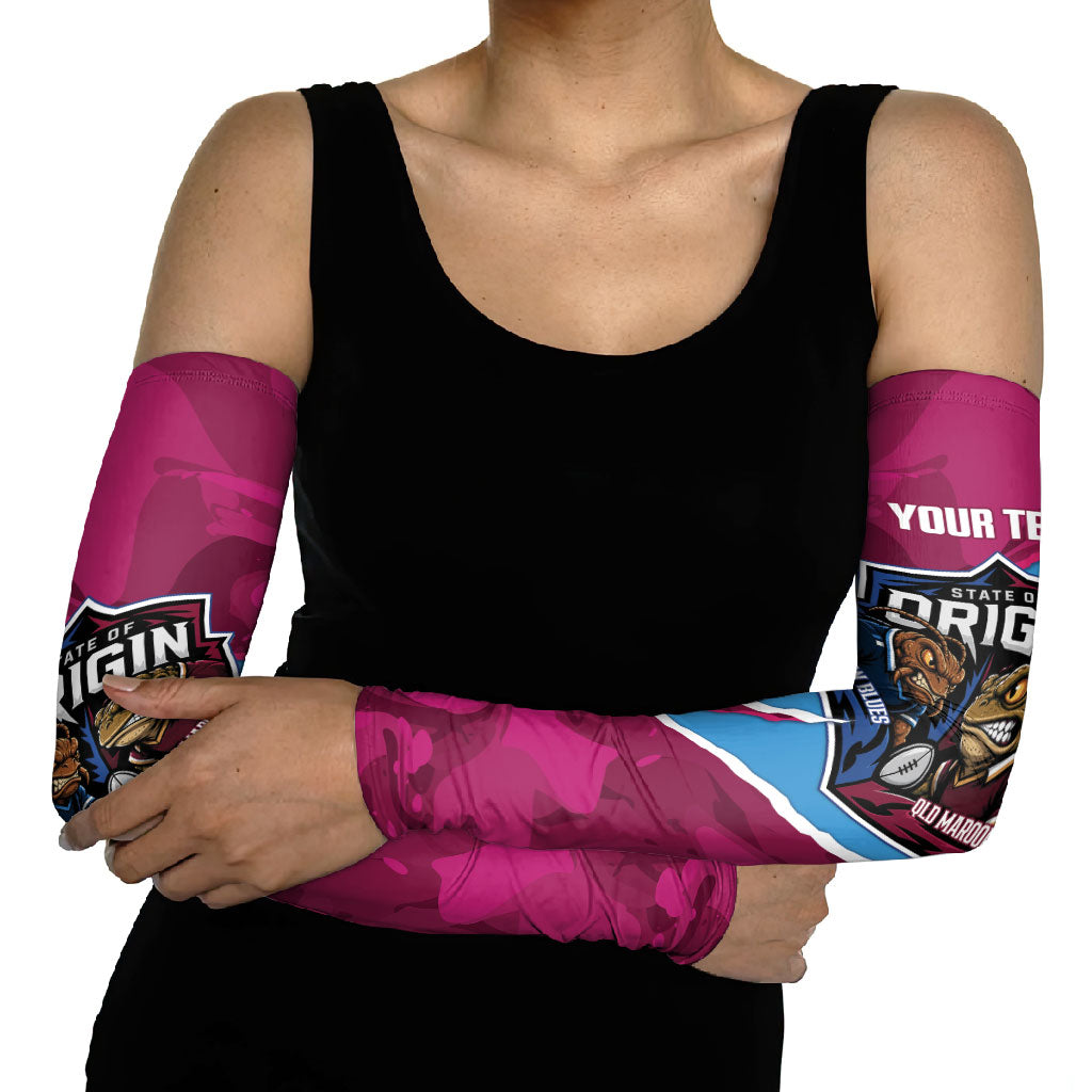 QLD Maroons and NSW Blues Personalised Arm Sleeves Cockroaches Cane Toads Together