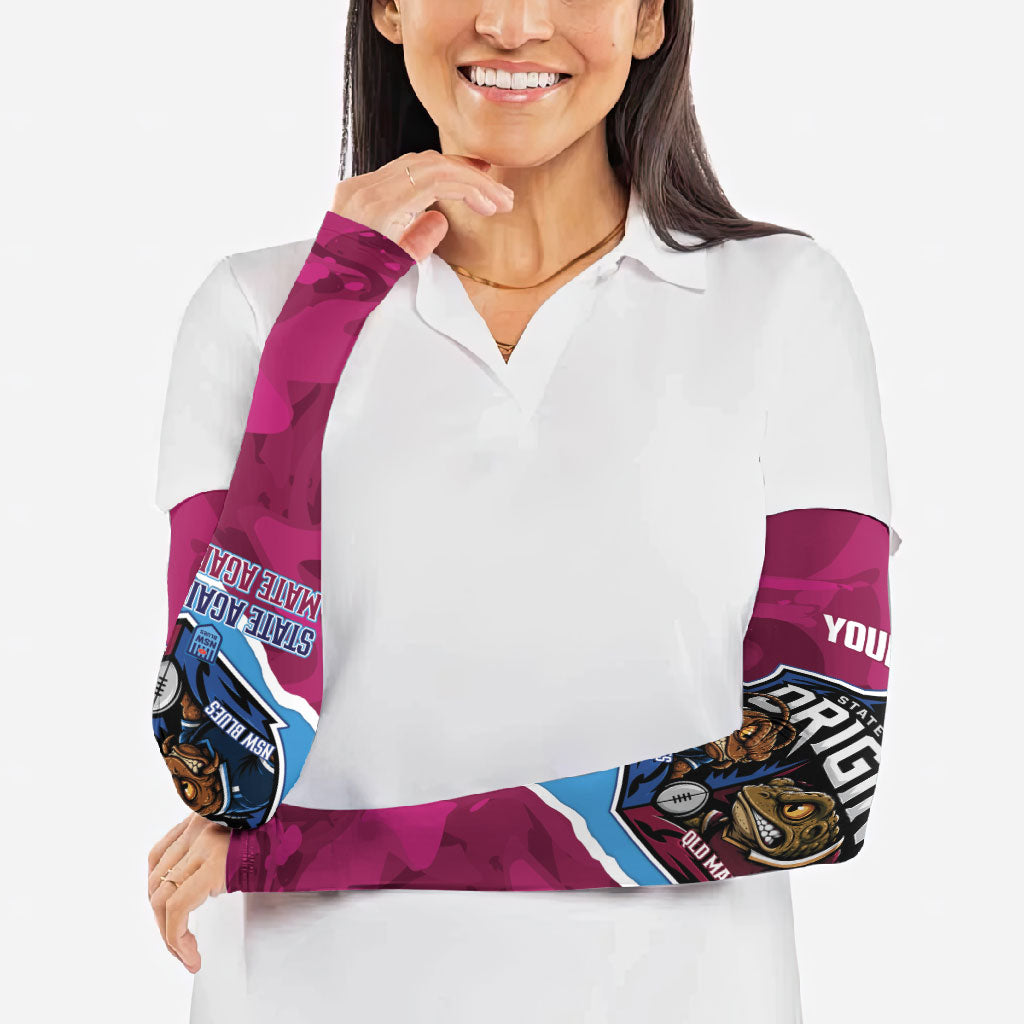 QLD Maroons and NSW Blues Personalised Arm Sleeves Cockroaches Cane Toads Together