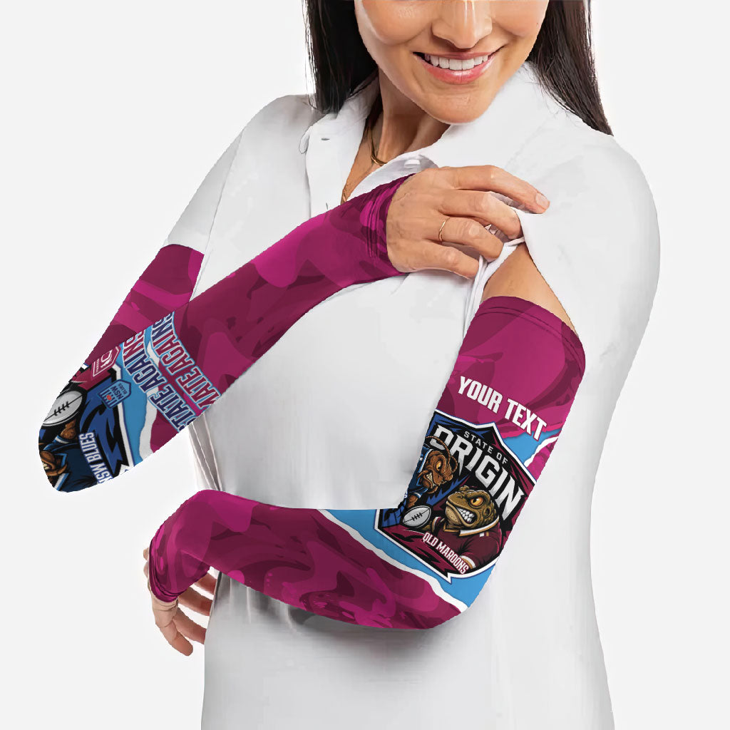 QLD Maroons and NSW Blues Personalised Arm Sleeves Cockroaches Cane Toads Together