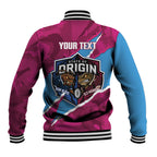 QLD Maroons and NSW Blues Personalised Baseball Jacket Cockroaches Cane Toads Together