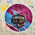 QLD Maroons and NSW Blues Personalised Beach Blanket Cockroaches Cane Toads Together