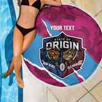 QLD Maroons and NSW Blues Personalised Beach Blanket Cockroaches Cane Toads Together