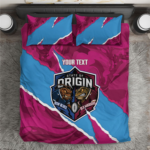 QLD Maroons and NSW Blues Personalised Bedding Set Cockroaches Cane Toads Together