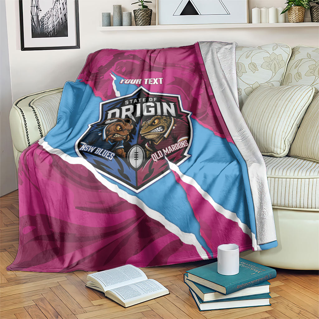 QLD Maroons and NSW Blues Personalised Blanket Cockroaches Cane Toads Together