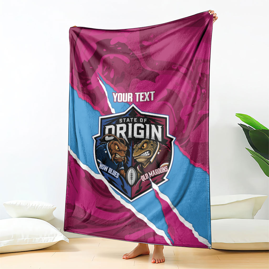 QLD Maroons and NSW Blues Personalised Blanket Cockroaches Cane Toads Together