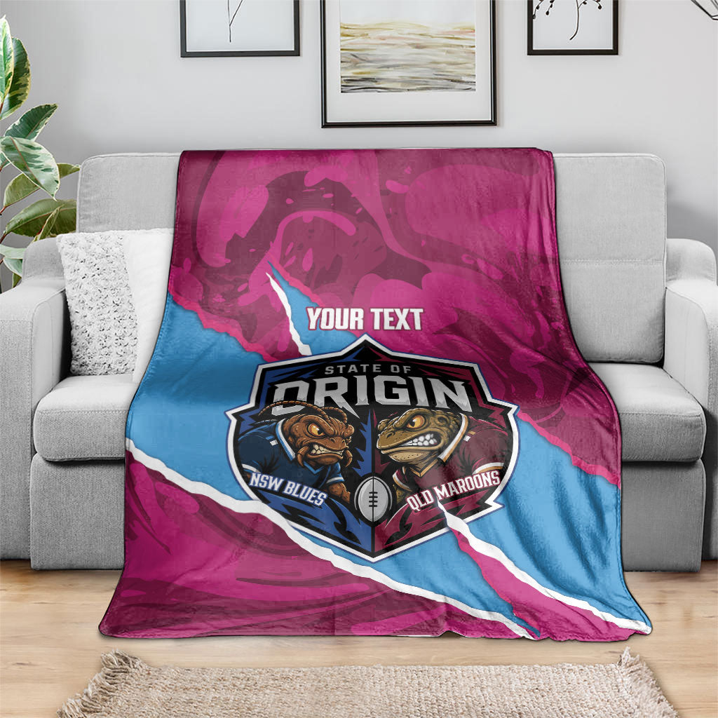 QLD Maroons and NSW Blues Personalised Blanket Cockroaches Cane Toads Together