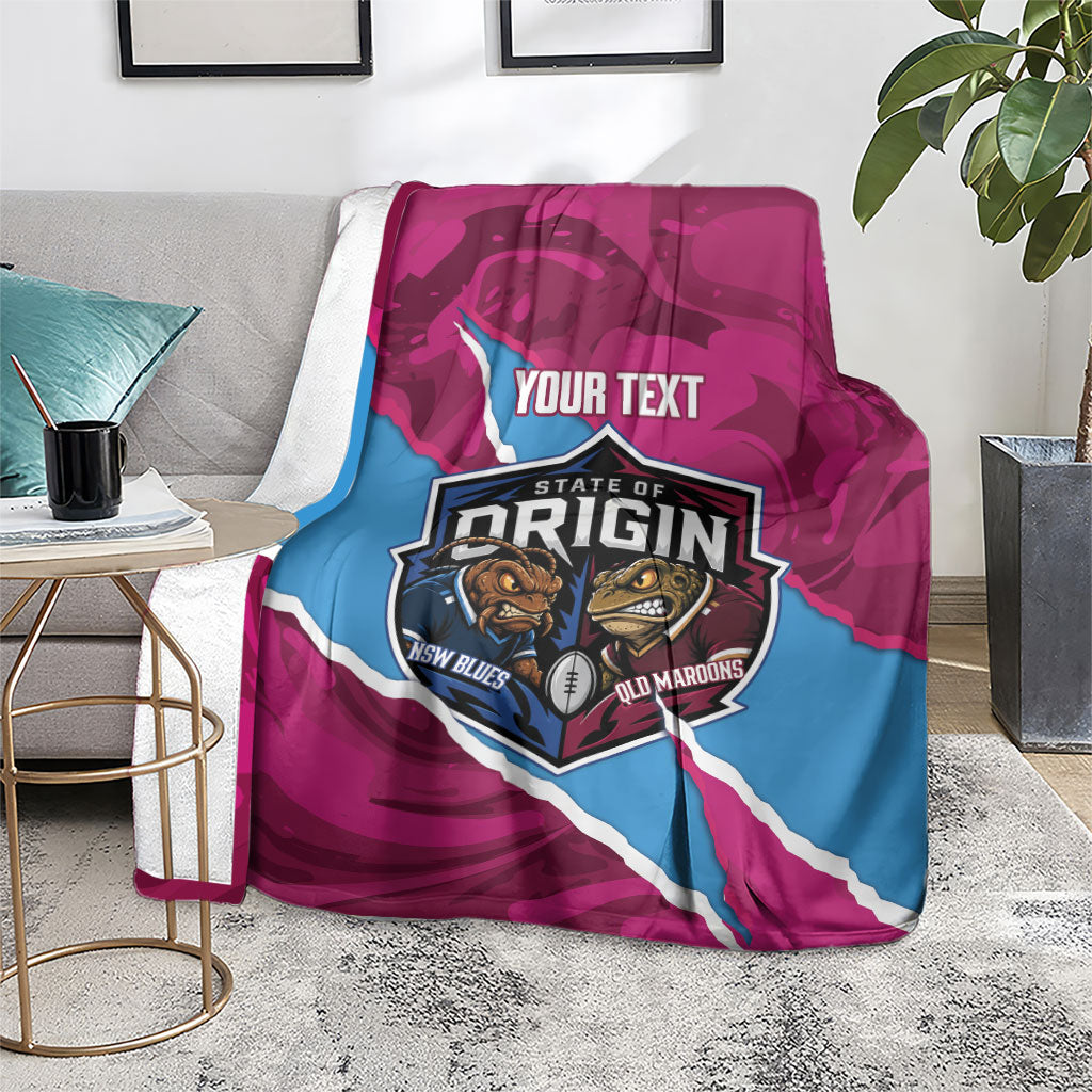 QLD Maroons and NSW Blues Personalised Blanket Cockroaches Cane Toads Together