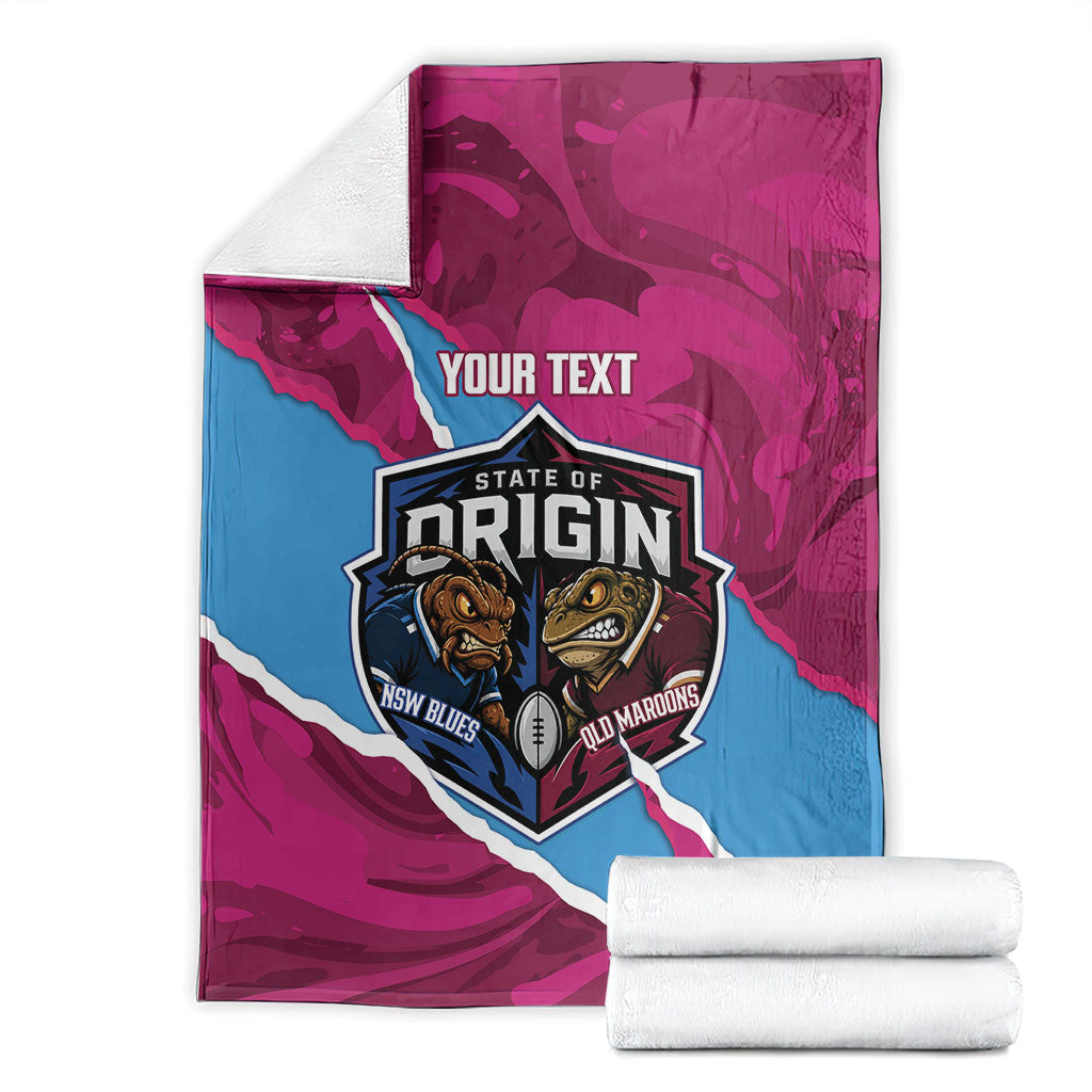QLD Maroons and NSW Blues Personalised Blanket Cockroaches Cane Toads Together