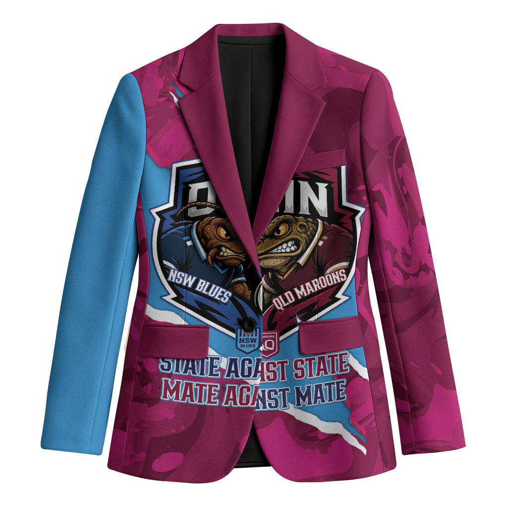 QLD Maroons and NSW Blues Personalised Blazer Cockroaches Cane Toads Together