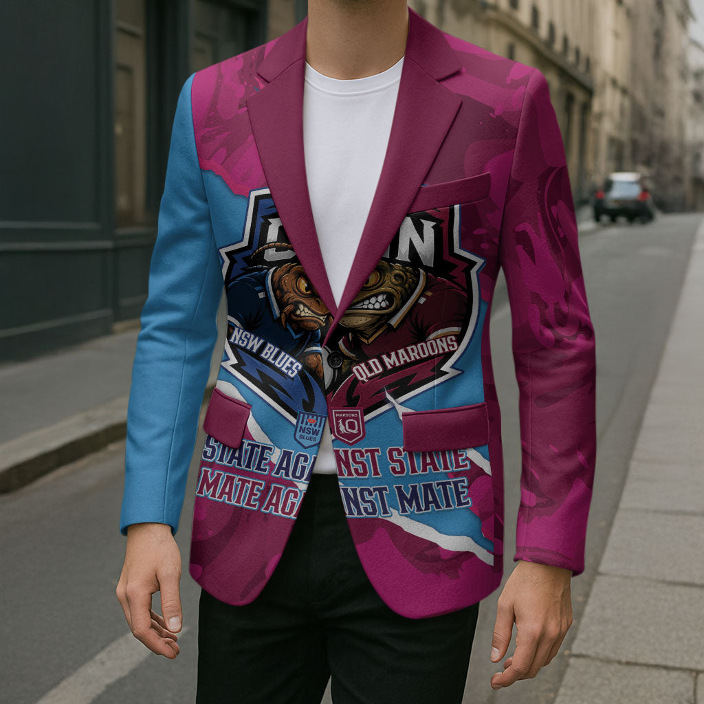 QLD Maroons and NSW Blues Personalised Blazer Cockroaches Cane Toads Together