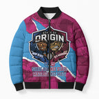 QLD Maroons and NSW Blues Personalised Bomber Puffer Jacket Cockroaches Cane Toads Together