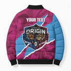 QLD Maroons and NSW Blues Personalised Bomber Puffer Jacket Cockroaches Cane Toads Together