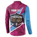 QLD Maroons and NSW Blues Personalised Button Sweatshirt Cockroaches Cane Toads Together