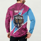 QLD Maroons and NSW Blues Personalised Button Sweatshirt Cockroaches Cane Toads Together