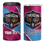 QLD Maroons and NSW Blues Personalised 4 in 1 Can Cooler Tumbler Cockroaches Cane Toads Together
