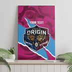 QLD Maroons and NSW Blues Personalised Canvas Wall Art Cockroaches Cane Toads Together