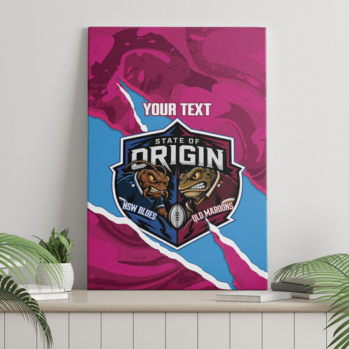 QLD Maroons and NSW Blues Personalised Canvas Wall Art Cockroaches Cane Toads Together