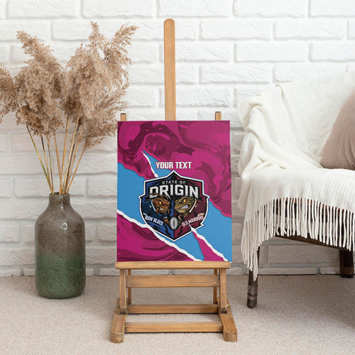 QLD Maroons and NSW Blues Personalised Canvas Wall Art Cockroaches Cane Toads Together
