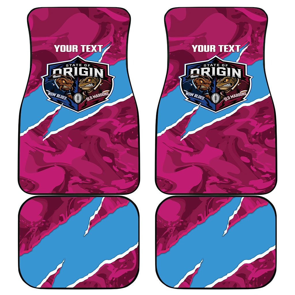 QLD Maroons and NSW Blues Personalised Car Mats Cockroaches Cane Toads Together