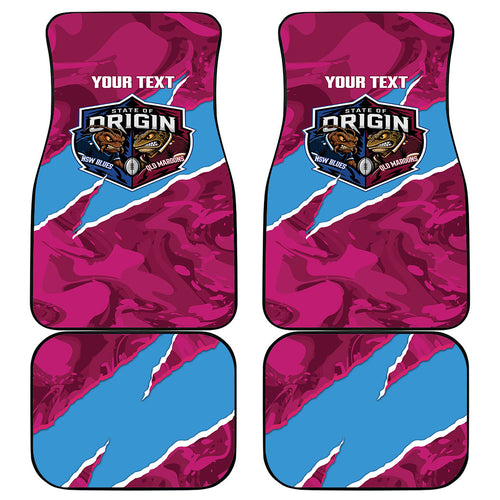 QLD Maroons and NSW Blues Personalised Car Mats Cockroaches Cane Toads Together