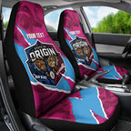 QLD Maroons and NSW Blues Personalised Car Seat Cover Cockroaches Cane Toads Together