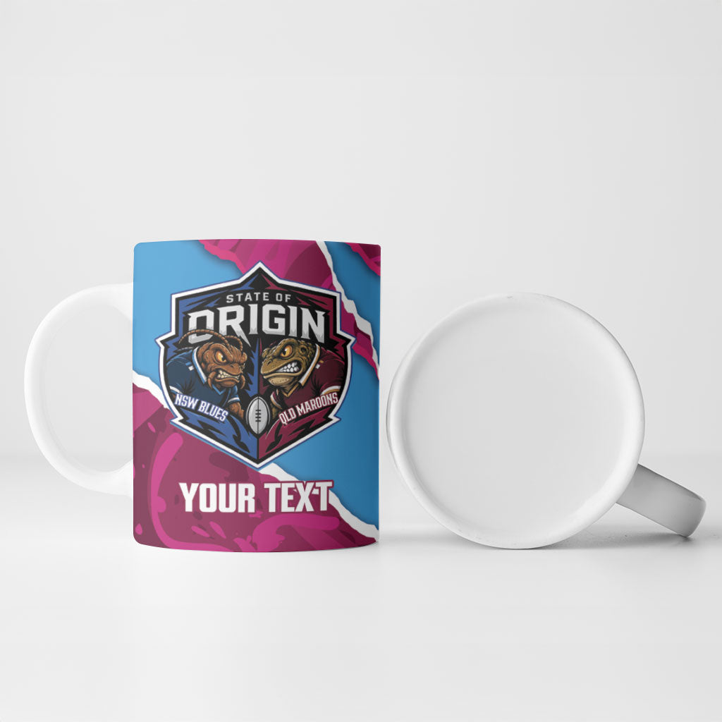QLD Maroons and NSW Blues Personalised Ceramic Mug Cockroaches Cane Toads Together