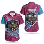 QLD Maroons and NSW Blues Personalised Couples Matching Off Shoulder Short Dress and Hawaiian Shirt Cockroaches Cane Toads Together LT14