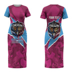 QLD Maroons and NSW Blues Personalised Couples Matching Short Sleeve Bodycon Dress and Long Sleeve Button Shirt Cockroaches Cane Toads Together LT14