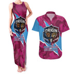 QLD Maroons and NSW Blues Personalised Couples Matching Tank Maxi Dress and Hawaiian Shirt Cockroaches Cane Toads Together