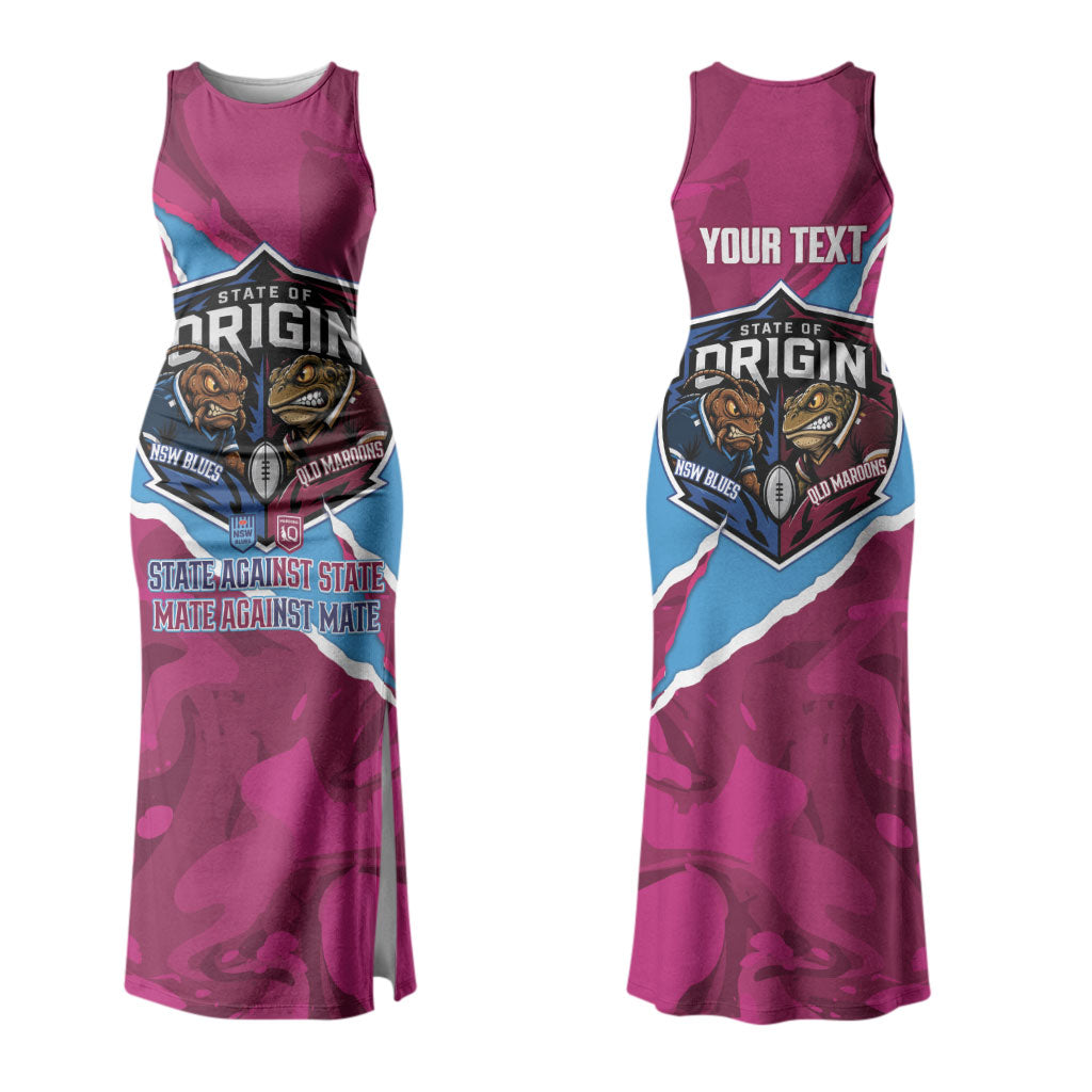 QLD Maroons and NSW Blues Personalised Couples Matching Tank Maxi Dress and Hawaiian Shirt Cockroaches Cane Toads Together LT14