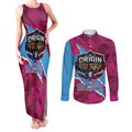 QLD Maroons and NSW Blues Personalised Couples Matching Tank Maxi Dress and Long Sleeve Button Shirt Cockroaches Cane Toads Together