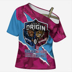 QLD Maroons and NSW Blues Personalised Cross Shoulder Shirt Cockroaches Cane Toads Together