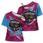 QLD Maroons and NSW Blues Personalised Cross Shoulder Shirt Cockroaches Cane Toads Together