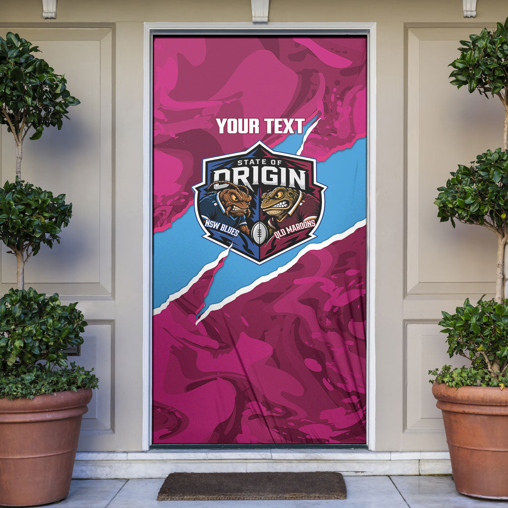 QLD Maroons and NSW Blues Personalised Door Cover Cockroaches Cane Toads Together
